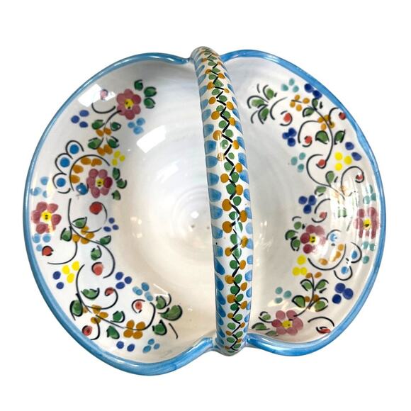 Handmade Spanish Pottery Floral Basket – Ceramica Artistica Cruz - Picture 10 of 10
